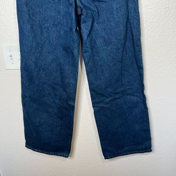 JustFab Women's Denim Wide-Leg Dark Wash Blue  Jeans Size 30 Regular - Picture 5 of 11